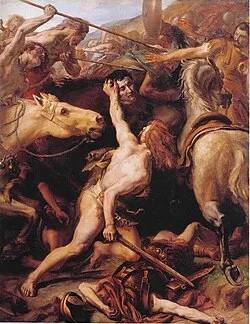 Scena pittorica di caccia