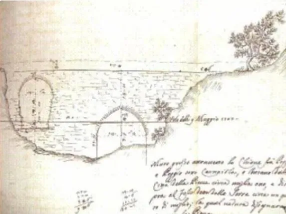 Disegno storico di un ponte